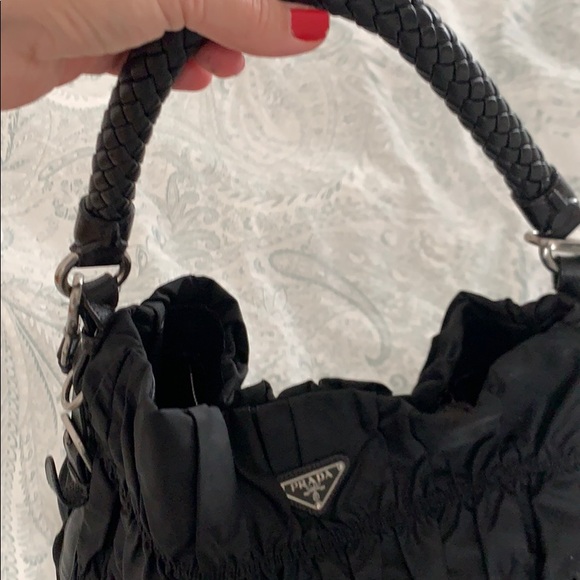 Prada authentic large black hobo w/ long strap - Picture 7 of 8